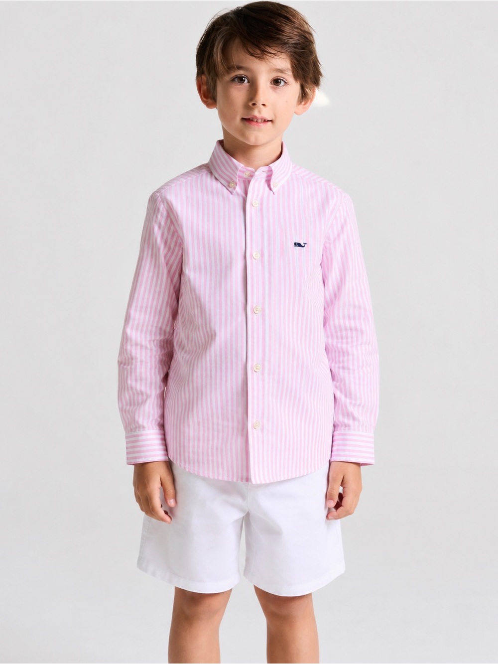 Vineyard Vines Boys Performance Button Down Shirt Pink Blue Stripe 2T Preppy